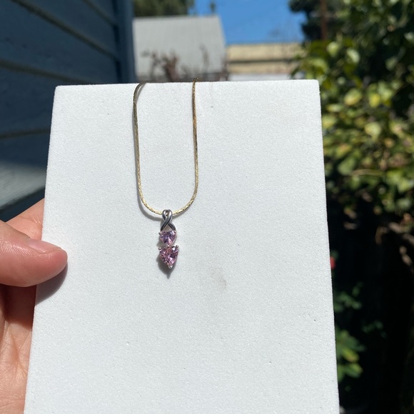 Double pink diamond pendant - Picture 2 of 2